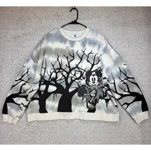 Disney Parks Mickey Mouse Vampire Ghost Halloween Woods Sweatshirt Women's Large